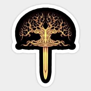 Viking sword and Yggdrasil Sticker